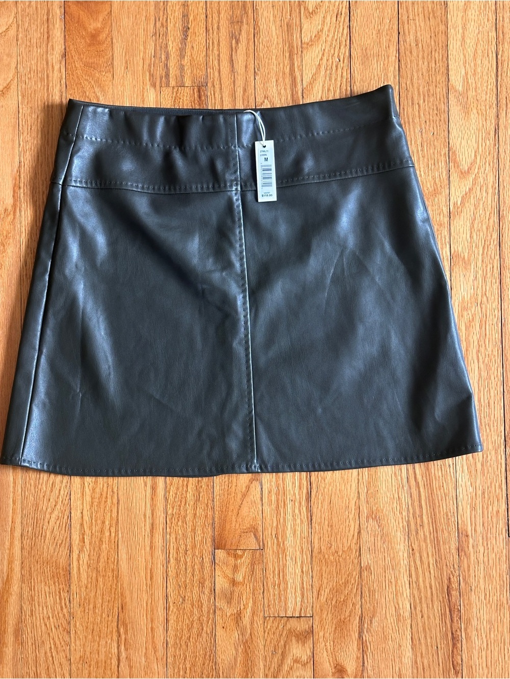 Max Studio Olive Green Faux Leather Mini Skirt